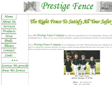 Tablet Screenshot of prestigefence.com
